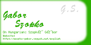 gabor szopko business card